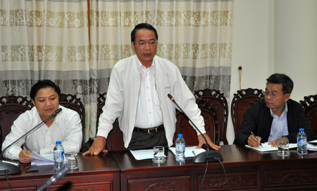 Đồng chí Nguyễn Văn Thanh - Phó tổng Thanh tra Chính phủ phát biểu kết luận cuộc làm việc.