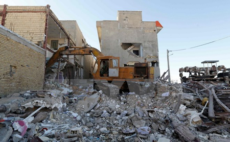 Cảnh đổ nát sau trận động đất ở Kermanshah, Iran ngày 14/11.