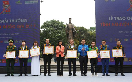 Các tập thể nhận giải thưởng Tình nguyện Quốc gia năm 2017