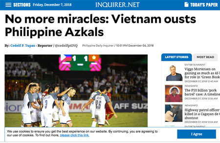 Báo Philippines thừa nhận “hết phép màu” ở Mỹ Đình.