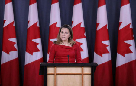 Ngoại trưởng Canada Chrystia Freeland.