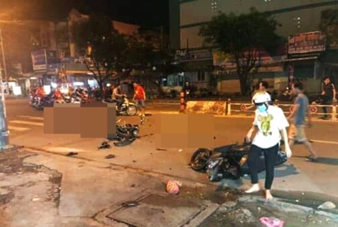 Hiện trường một vụ tai nạn ở đường Tây Thạnh (quận Tân Phú, TP.HCM).