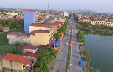 Một góc huyện Việt Yên, huyện đầu tiên của tỉnh Bắc Giang đạt chuẩn huyện NTM năm 2018.