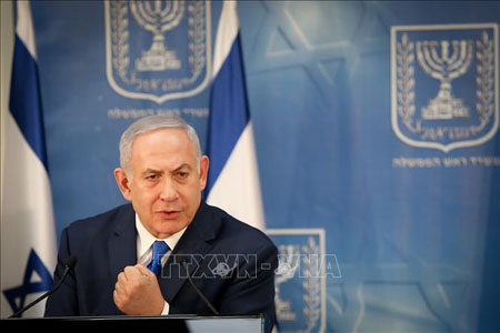Thủ tướng Israel Benjamin Netanyahu phát biểu tại Tel Aviv ngày 4/12/2018.