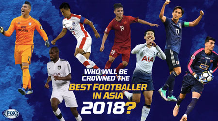 Quang Hải sẽ tranh danh hiệu cầu thủ xuất sắc nhất châu Á 2018.