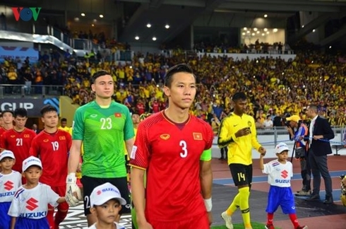 Quế Ngọc Hải đeo băng đội trưởng của ĐT Việt Nam trong nhiều trận đấu tại AFF Cup 2018.