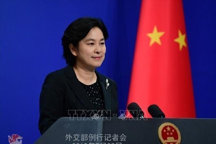 Người phát ngôn Bộ Ngoại giao Trung Quốc Hoa Xuân Doanh tại cuộc họp báo ở Bắc Kinh.