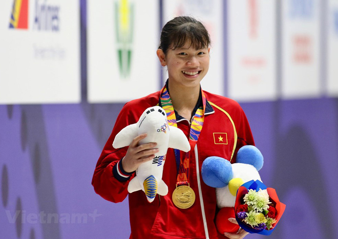 Ánh Viên đã có 3 huy chương Vàng tại SEA Games 30.