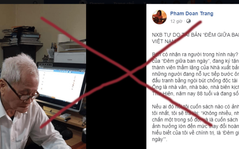Bài viết của Phạm Đoan Trang giới thiệu cuốn sách “Đêm giữa ban ngày” của Vũ Thư Hiên trên mạng xã hội  Facebook là trò hề của bọn bán nước, hại dân mạo danh “dân chủ” đang vắt óc bịa chuyện nói xấu chế độ Đảng, Nhà nước Việt Nam.