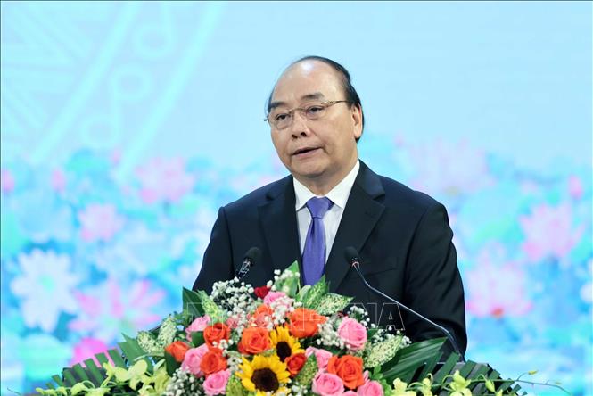 Thủ tướng Nguyễn Xuân Phúc đọc diễn văn tại Lễ kỷ niệm.