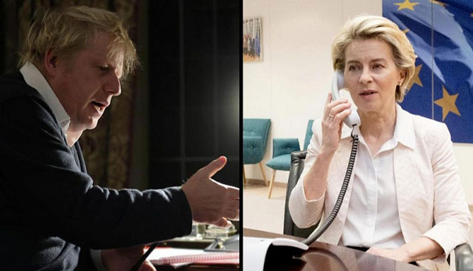 Ông Boris Johnson và bà Ursula von der Leyen nói chuyện trong cuộc điện thoại kéo dài một giờ vào thứ bảy.