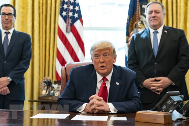 Tổng thống Mỹ Donald Trump ra thông báo tại Nhà Trắng ngày 23/10/2020.