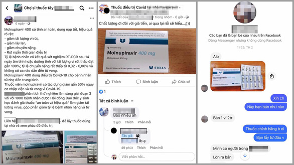 Thuốc điều trị COVID-19 đăng bán trái phép khắp các hội nhóm trên Facebook.