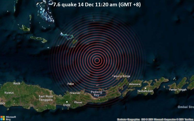 Vị trí xảy ra động đất ngoài khơi Indonesia hôm nay.