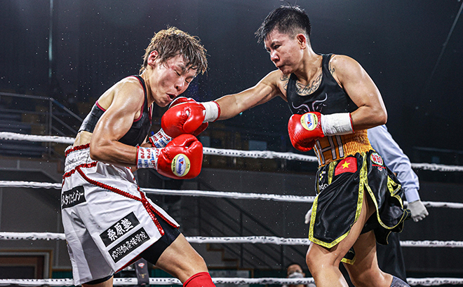 Thu Nhi (phải) xác định được đối thủ cho trận bảo vệ đai boxing WBO thế giới.