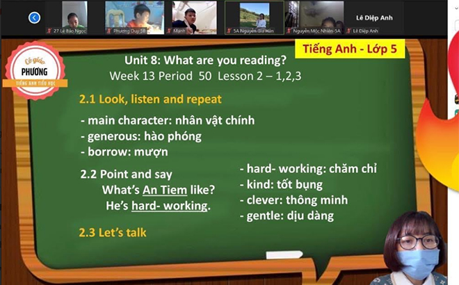 Giờ dạy trực tuyến của cô Vũ Hà Phương - Trường Tiểu học Nguyễn Phúc, thành phố Yên Bái.