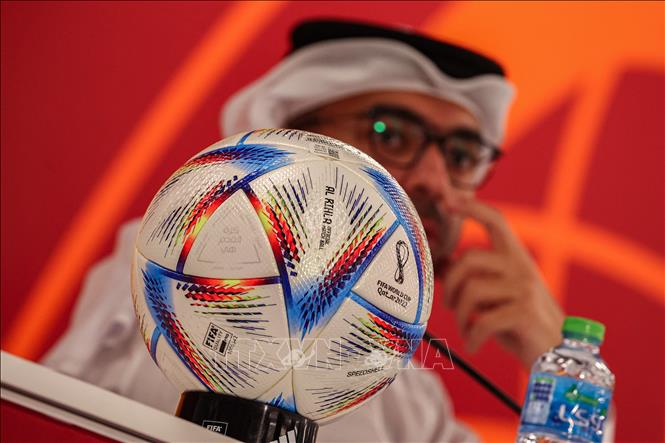 Trái bóng Al Rihla tại cuộc họp báo ở Doha, Qatar ngày 3/11/2022.