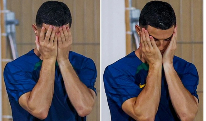 C.Ronaldo xuất hiện với dáng vẻ tiều tụy, thiếu sức sống.