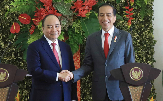 Chủ tịch nước Nguyễn Xuân Phúc và Tổng thống Indonesia Joko Widodo