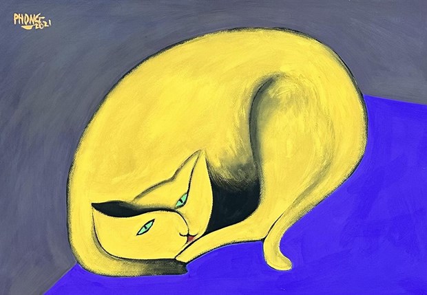 Mèo du Xuân là một tác phẩm tuyệt vời khiến ai cũng không khỏi ngưỡng mộ. Từ cách vẽ cho tới màu sắc, tất cả đều đặc biệt đặc sắc và làm say đắm lòng người.