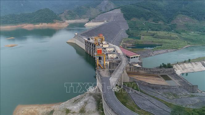 Toàn cảnh Nhà máy thủy điện Tuyên Quang, thuộc địa phận huyện Na Hang, tỉnh Tuyên Quang.