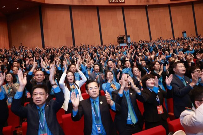 Các đại biểu tham dự Đại hội Công đoàn lần thứ XIII.