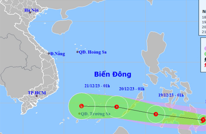 Vị trí và hướng di chuyển của bão Jelawat. Nguồn: Trung tâm Dự báo khí tượng thủy văn quốc gia.