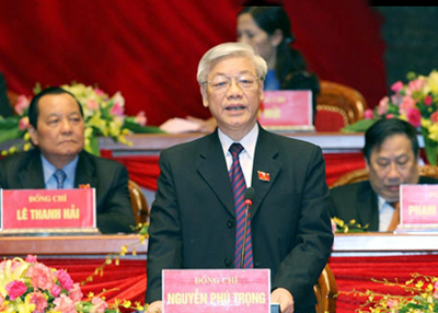 Đồng chí Nguyễn Phú Trọng được bầu làm Tổng Bí thư Ban chấp hành T.Ư Đảng khoá XI. (Ảnh TPO)