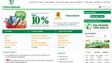 Trang web chính thức của Vietcombank