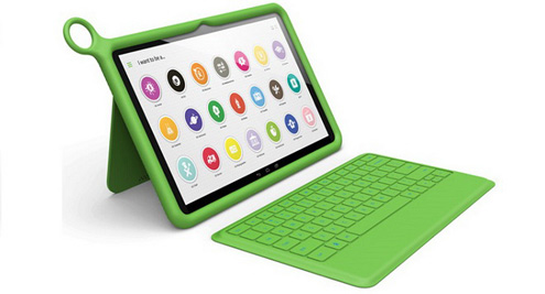 Máy tính bảng cho trẻ em OLPC XO-10 cùng bàn phím vật lý ra mắt tại CES 2014.