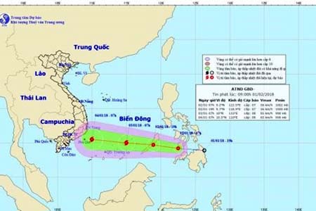 Vị trí và hướng đi của áp thấp nhiệt đới đang 
