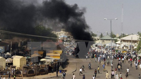 Hiện trường một vụ đánh bom liều chết ở Nigeria.