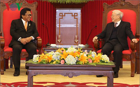 Tổng Bí thư Nguyễn Phú Trọng tiếp Chủ tịch Thượng viện Indonesia