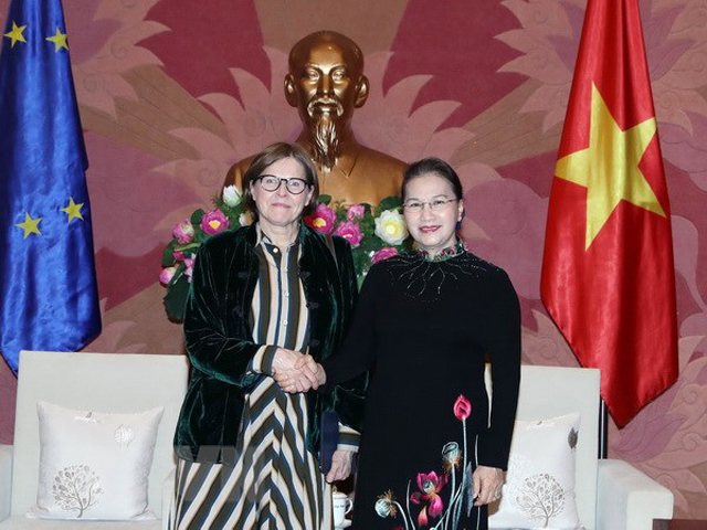 Chủ tịch Quốc hội Nguyễn Thị Kim Ngân tiếp bà Heidi Hautala, Phó Chủ tịch Nghị viện châu Âu.