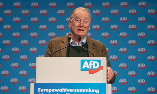 Đồng lãnh đạo của đảng AfD Alexander Gauland phát biểu trong cuộc họp hôm 13/1 ở bang Saxony.