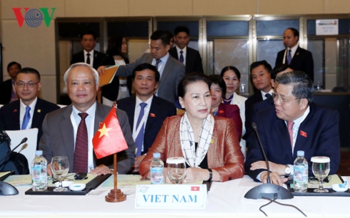 Chủ tịch Quốc hội Nguyễn Thị Kim Ngân, Phó Chủ tịch Quốc hội Uông Chu Lưu cùng đoàn cấp cao Quốc hội Việt Nam tại phiên bế mạc APPF 27.