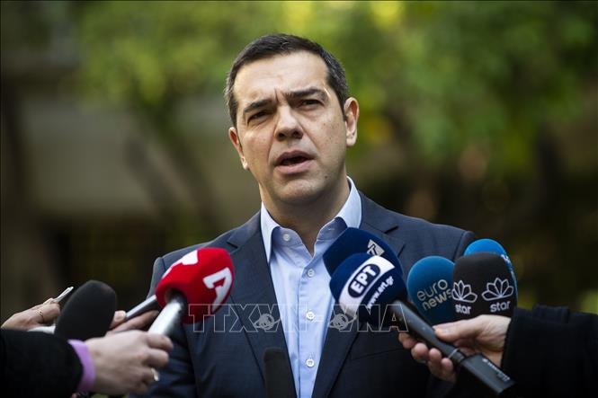 Thủ tướng Hy Lạp Alexis Tsipras phát biểu với báo giới tại thủ đô Athens ngày 13/1/2019.