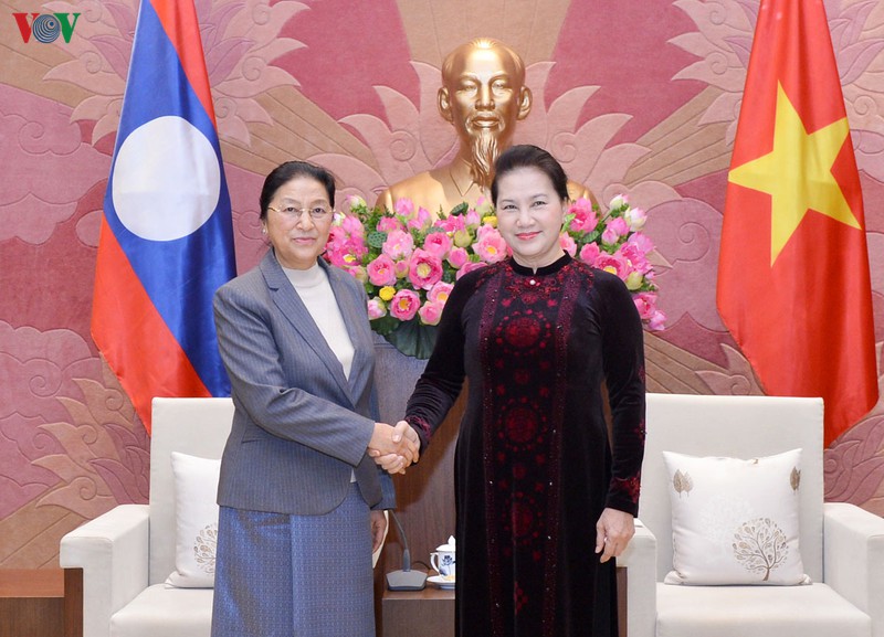 Chủ tịch Quốc hội Nguyễn Thị Kim Ngân tiếp Chủ tịch Quốc hội Lào.
