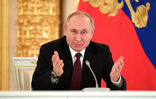 Tổng thống Nga Vladimir Putin tại Điện Kremlin ở Moskva, Nga.