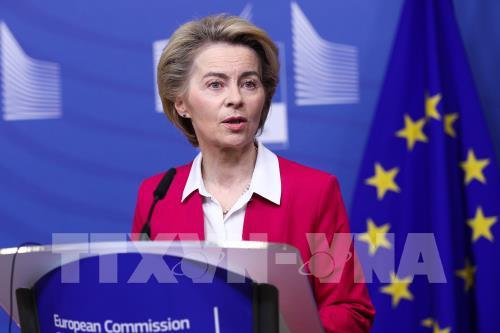 Chủ tịch Ủy ban châu Âu (EC) Ursula von der Leyen tại cuộc họp báo ở Brussels,Bỉ, ngày 8/1/2020.