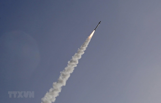 Tên lửa được phóng từ hệ thống “Vòm Sắt” ở thành phố Ashkelon, Israel để đánh chặn rocket từ Dải Gaza năm 2019.