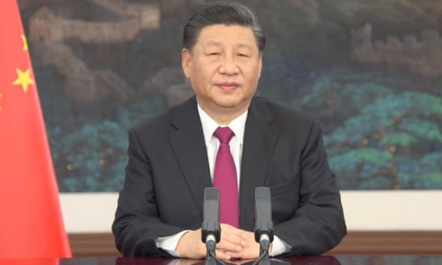 Chủ tịch Trung Quốc Tập Cận Bình phát biểu tại cuộc họp trực tuyến của WEF