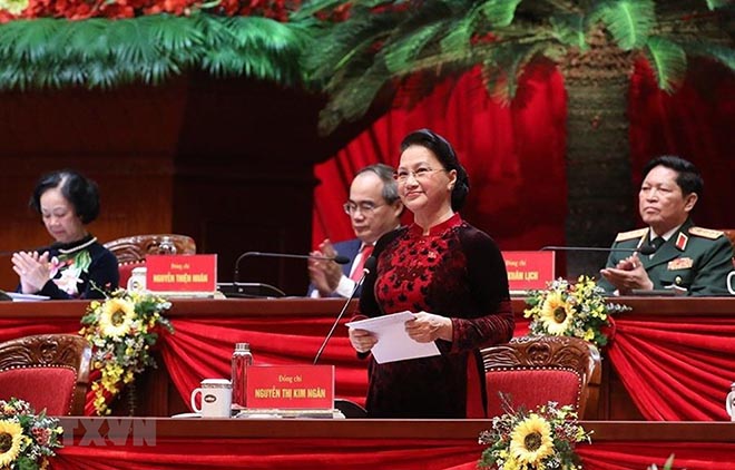 Chủ tịch Quốc hội Nguyễn Thị Kim Ngân cảm ơn các tổ chức và bạn bè quốc tế đã dành cho Đảng Cộng sản Việt Nam và nhân dân Việt Nam.