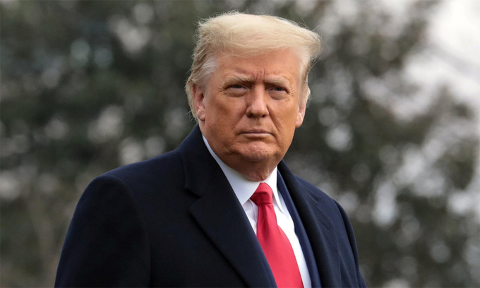 Tổng thống Mỹ Donald Trump tại Bãi cỏ phía Nam của Nhà Trắng, ngày 12/12.