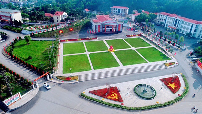 Một góc trung tâm huyện Yên Bình. (Ảnh: Thanh Chi)