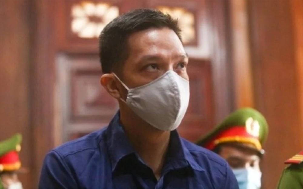 Nguyễn Kim Trung Thái tại phiên tòa sơ thẩm.