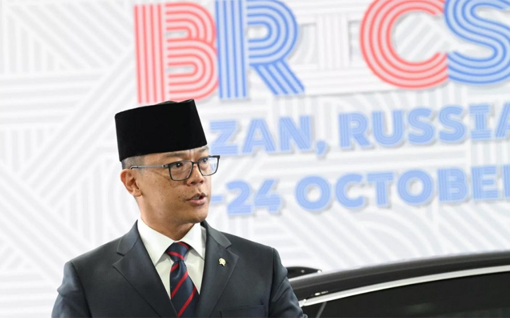 Ngoại trưởng Indonesia Sugiono tại hội nghị thượng đỉnh BRICS năm 2024.