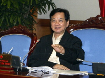 Thủ tướng Nguyễn Tấn Dũng phát biểu kết luận buổi làm việc.