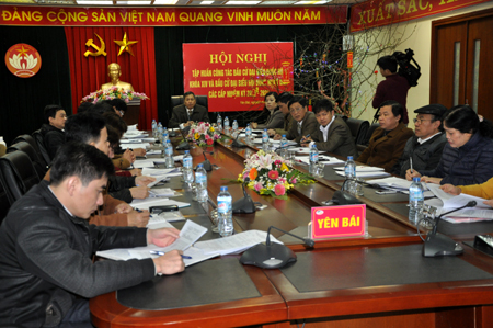 Các đại biểu tham dự Hội nghị tại điểm cầu Yên Bái