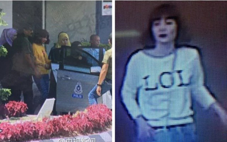 Nghi phạm Đoàn Thị Hương trên camera giám sát (ảnh phải) và khi bị bắt (ảnh trái).